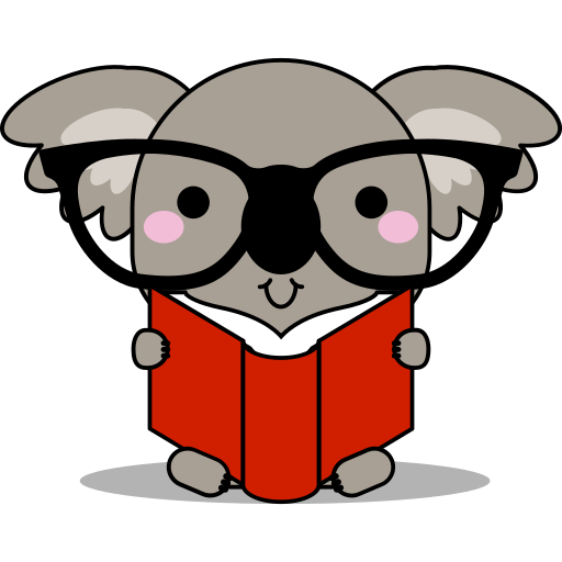 Koala reading illustration