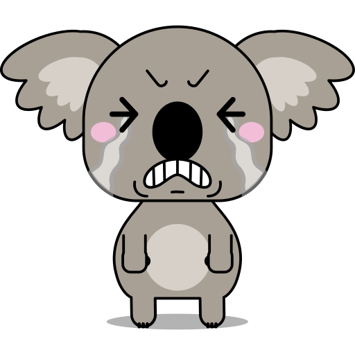 Frustrated koala illustration