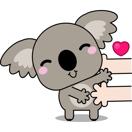 Happy koala hug illustration